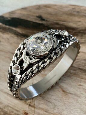 Dyrberg/Kern Catriona Swarovski crystal hinged bracelet